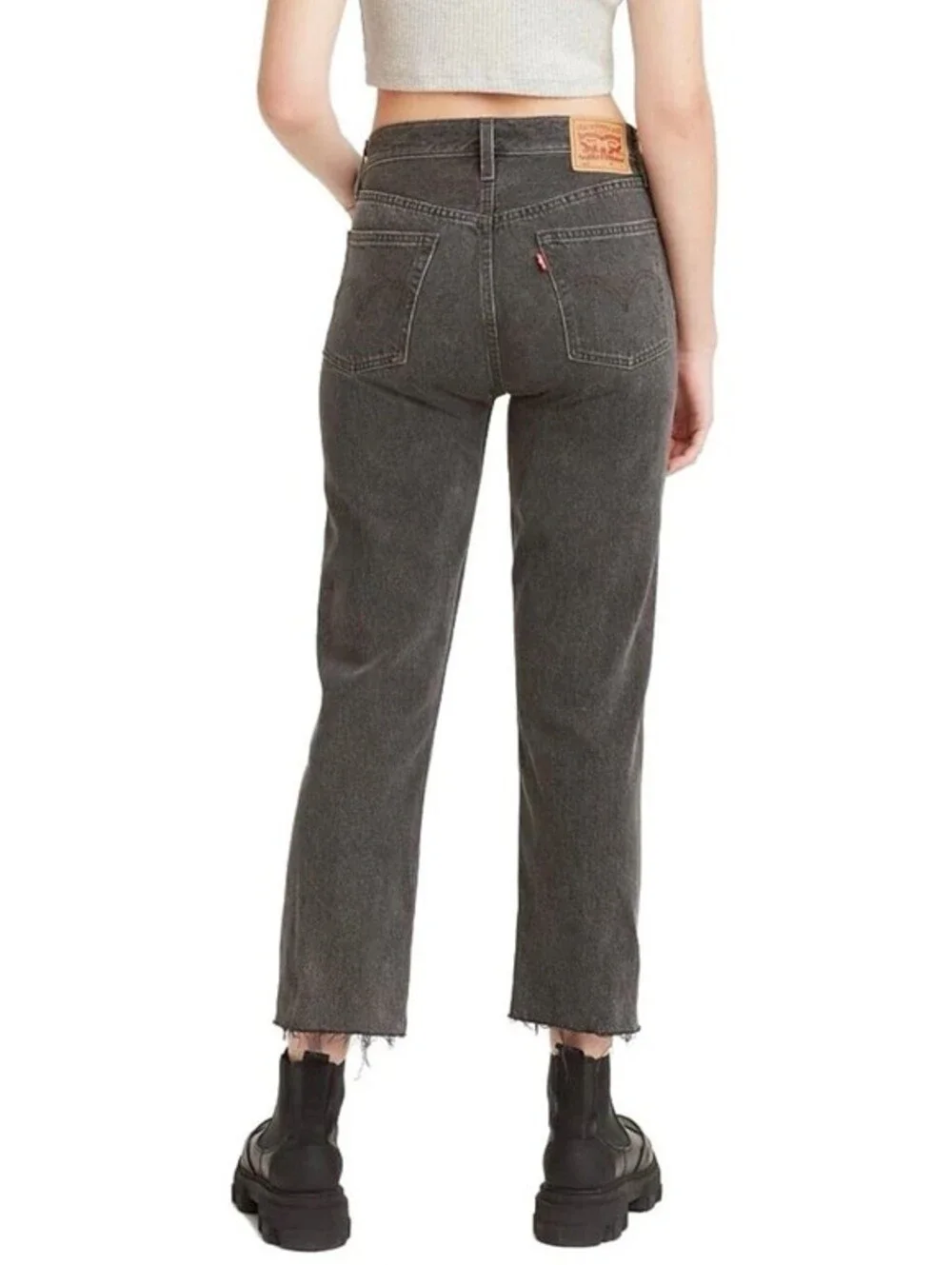 Levi's 501 Jeans Original Cropped Size 32x26 Get Off My Cloud Black